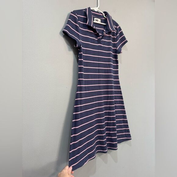 Girls’ Navy Striped Collared Dress Size L EUC - Picture 3 of 4